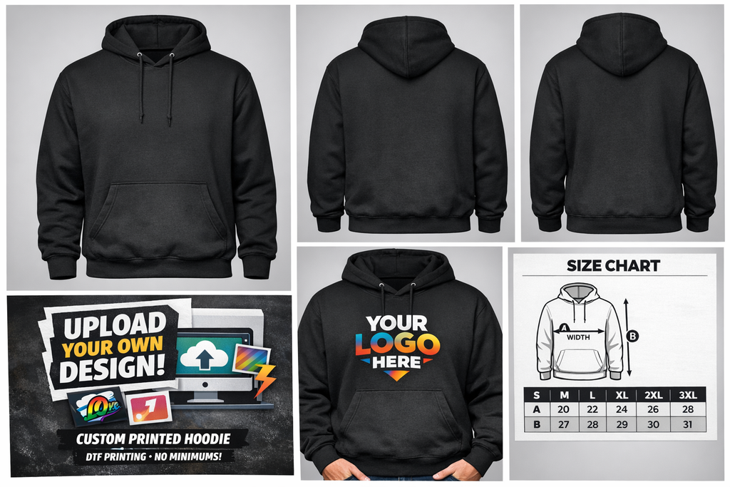Custom Unisex Hoodies - Upload Your Design Premium Quality Printing