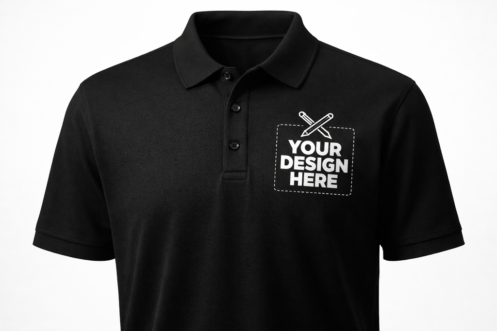 Custom Embroidery Polo Shirt – Left Chest Logo Upload your Own Design