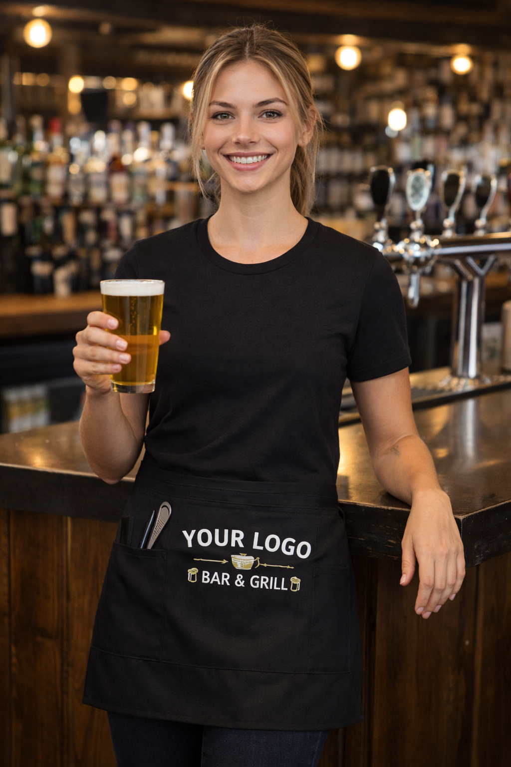 Custom Easy Care Reversible Waist Apron with Stain Release – Tailored to Your Business - Restaurants