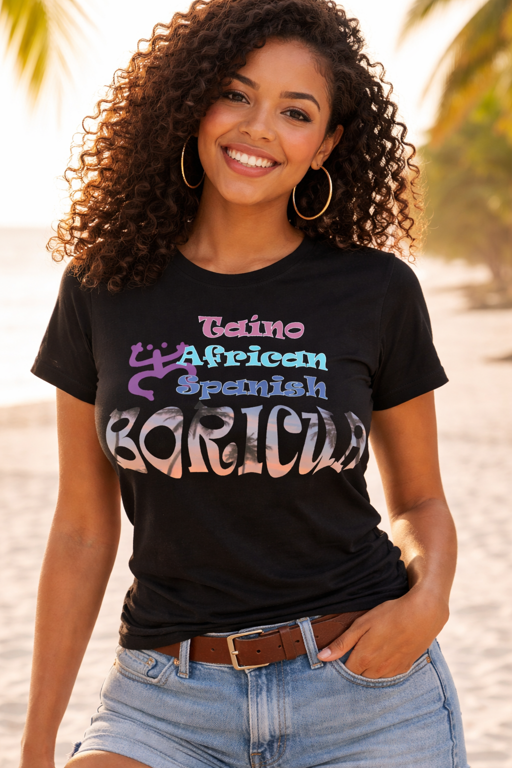 Womens Taíno African Spanish BORICUA Pride Tee/T-Shirt