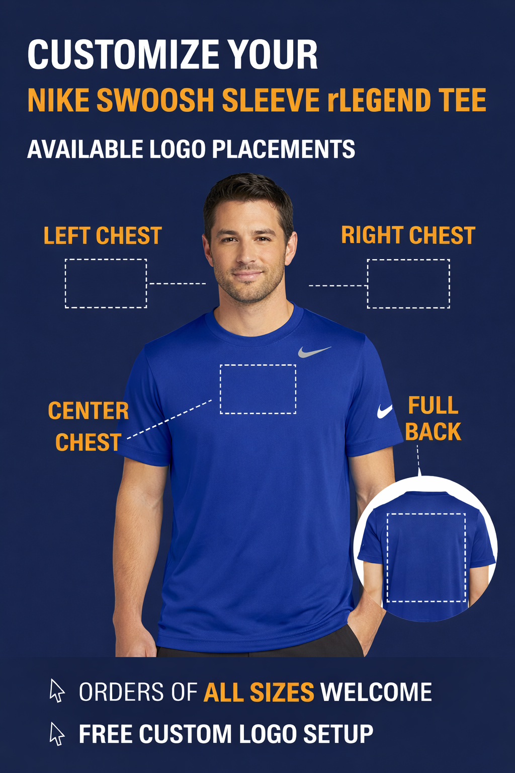 Custom Nike Swoosh Sleeve rLegend Tee - Business Preferred