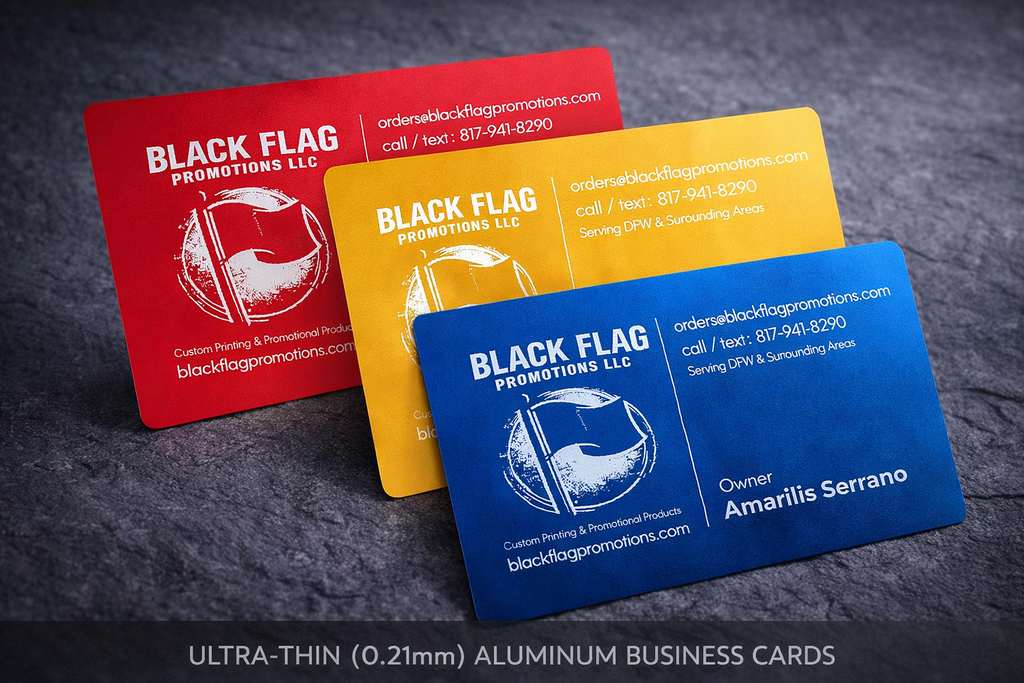 Custom Aluminum Business Cards - QR Code Available