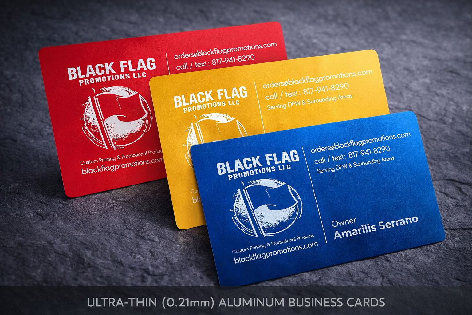 Custom Aluminum Business Cards - QR Code Available