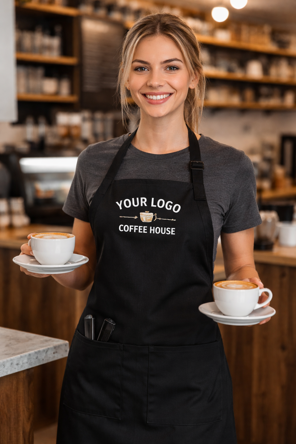 Custom Full-Length Apron with Pockets – Tailored to Your Business, Barbers, Restaurants