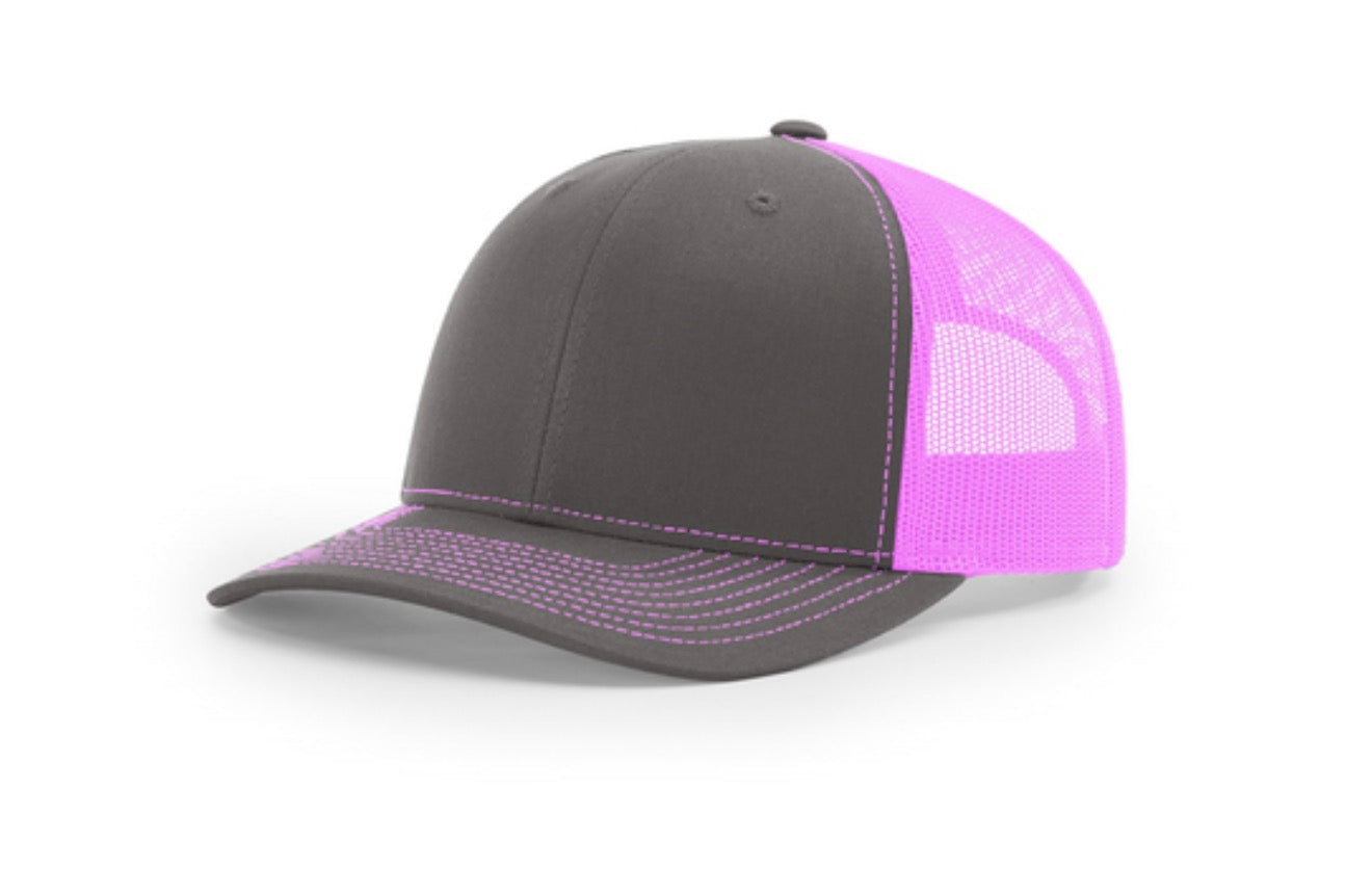 Gray and purple baseball cap on a white background
