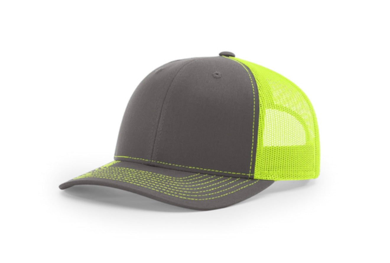Gray and green cap on a white background