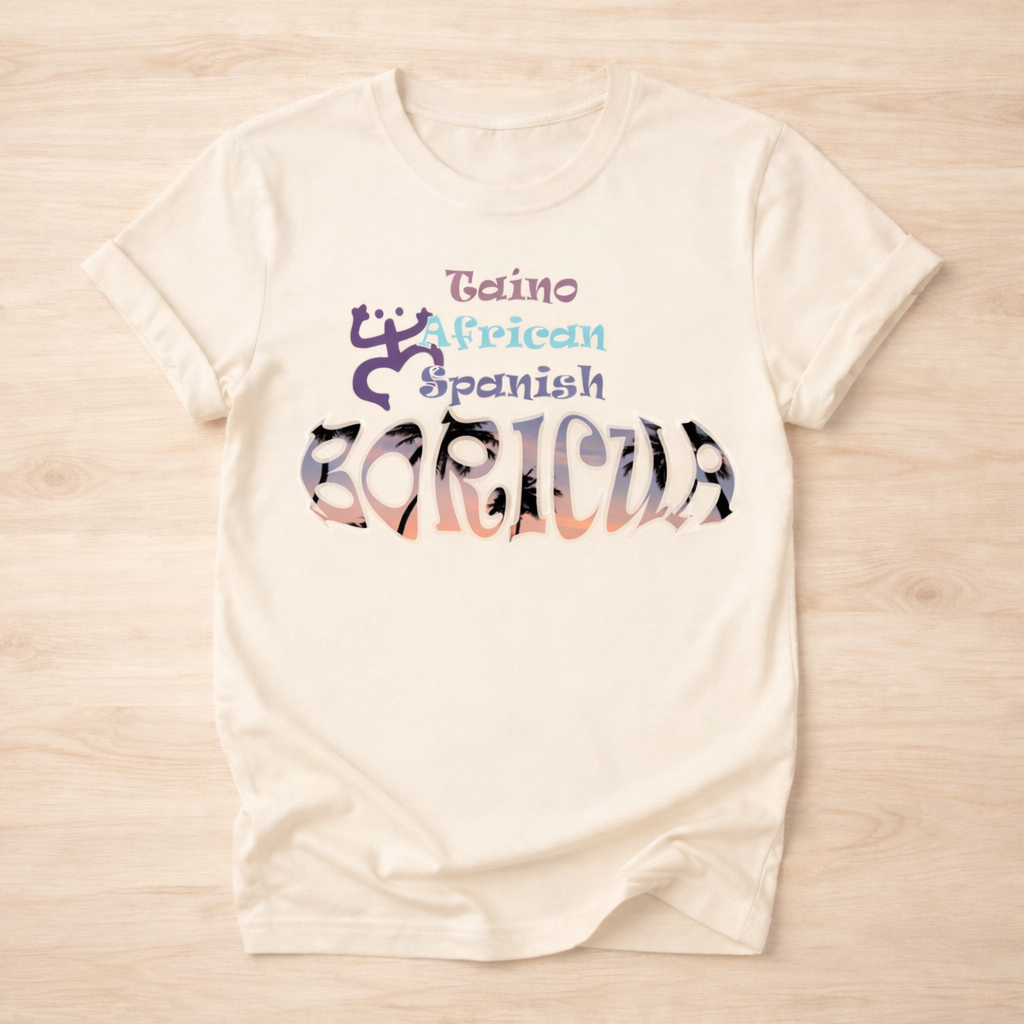Womens Taíno African Spanish BORICUA Pride Tee/T-Shirt