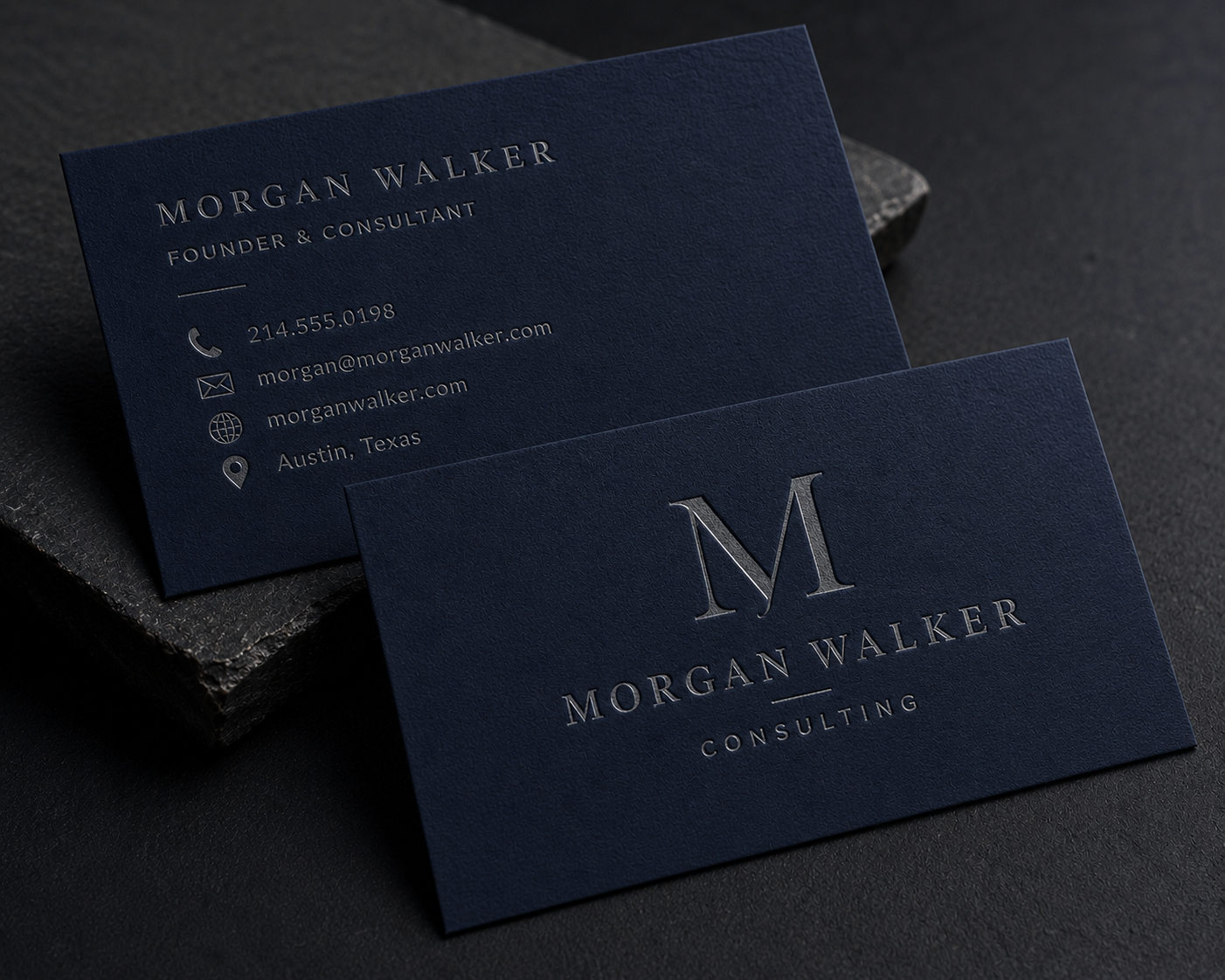 Custom Aluminum Business Cards - QR Code Available