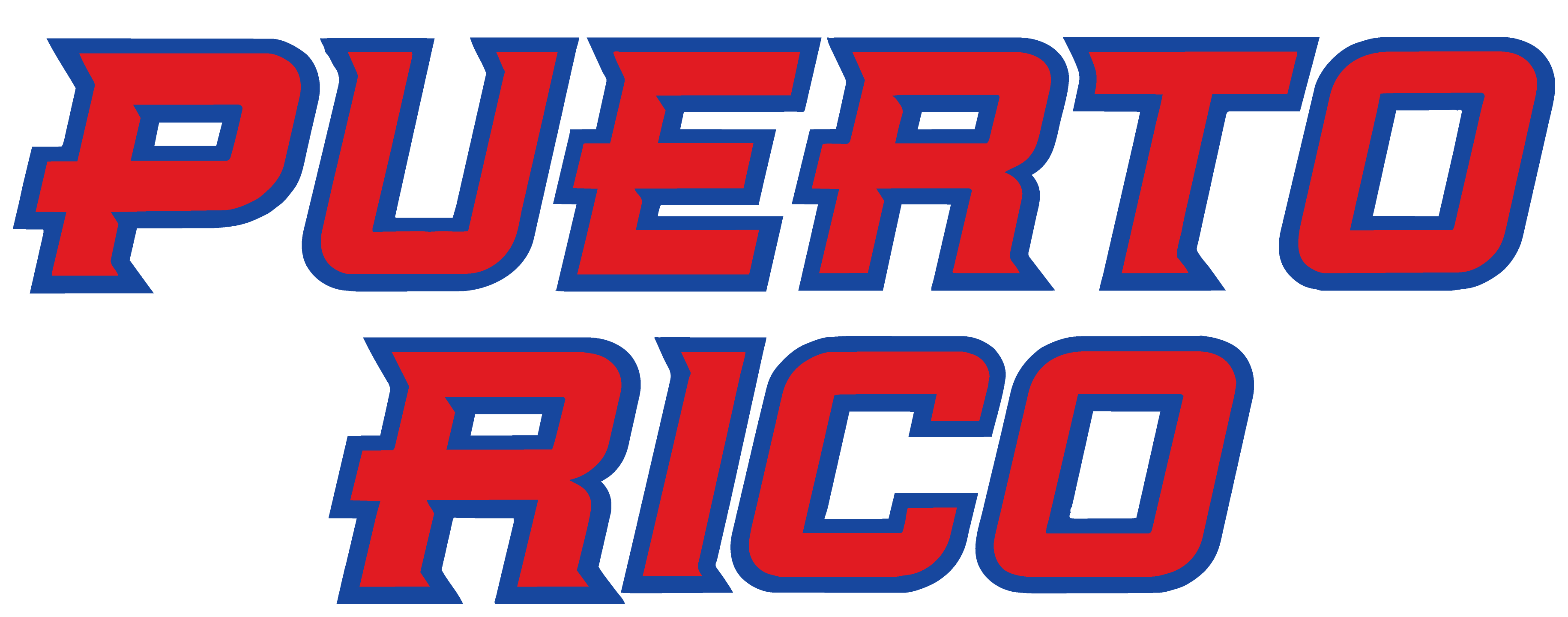 Text 'PUERTO RICO' in red and blue digital download png