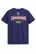 Blue Dominican Republic “Plátano Power” shirt with banana graphic and bold typography