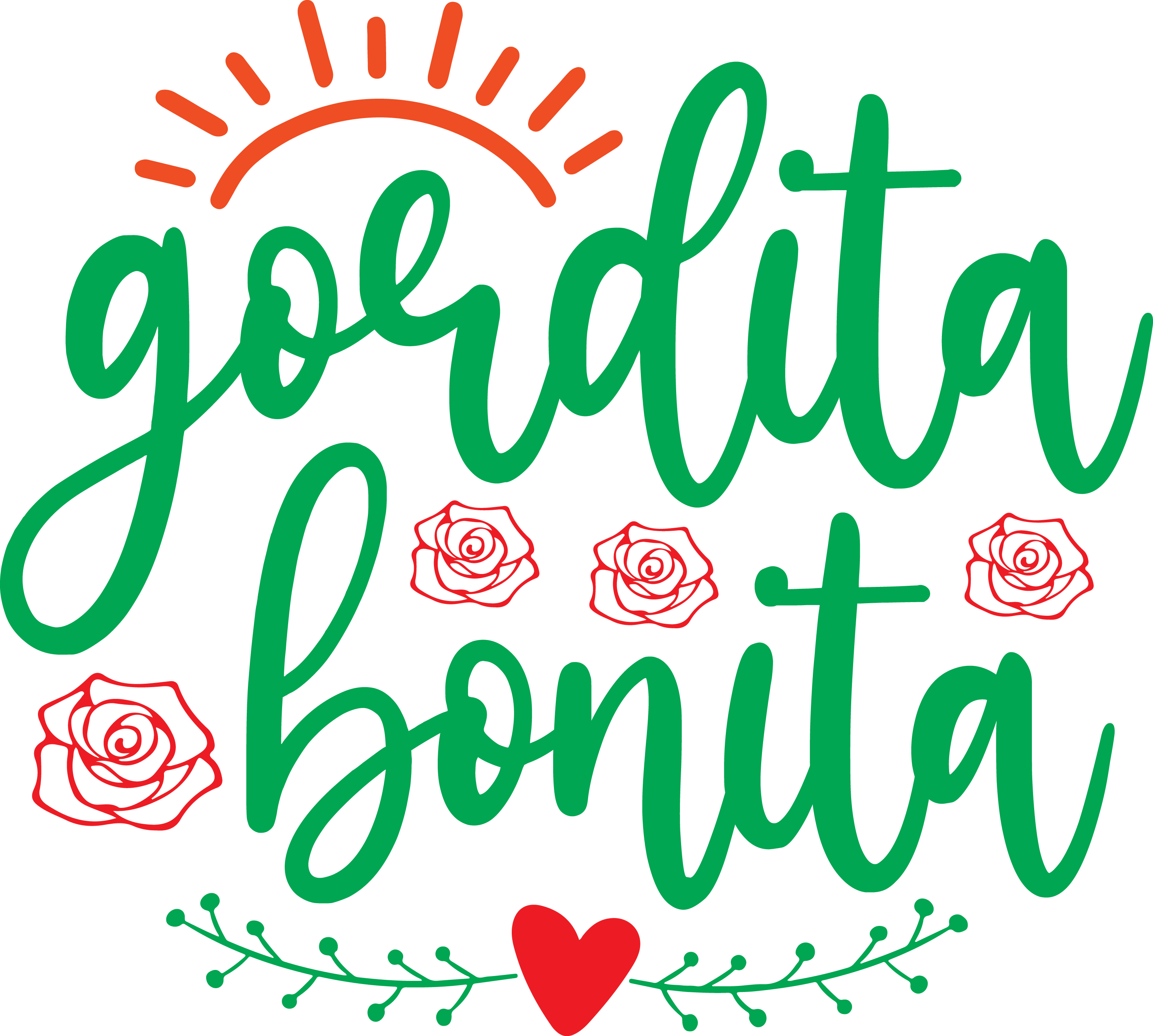 Gordita Bonita DTF Transfer | 10" Ready-to-Press Heat Transfer | Cute Spanish Graphic for T-Shirts