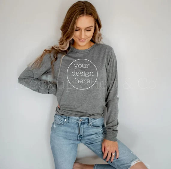 Create Your Own Long Sleeve T-Shirt  - Upload your design Premium Quality Printing