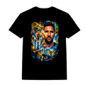Legend-Inspired Messi Soccer Champion Graphic T-Shirt | Premium Fan Apparel | Black Graphic Tee