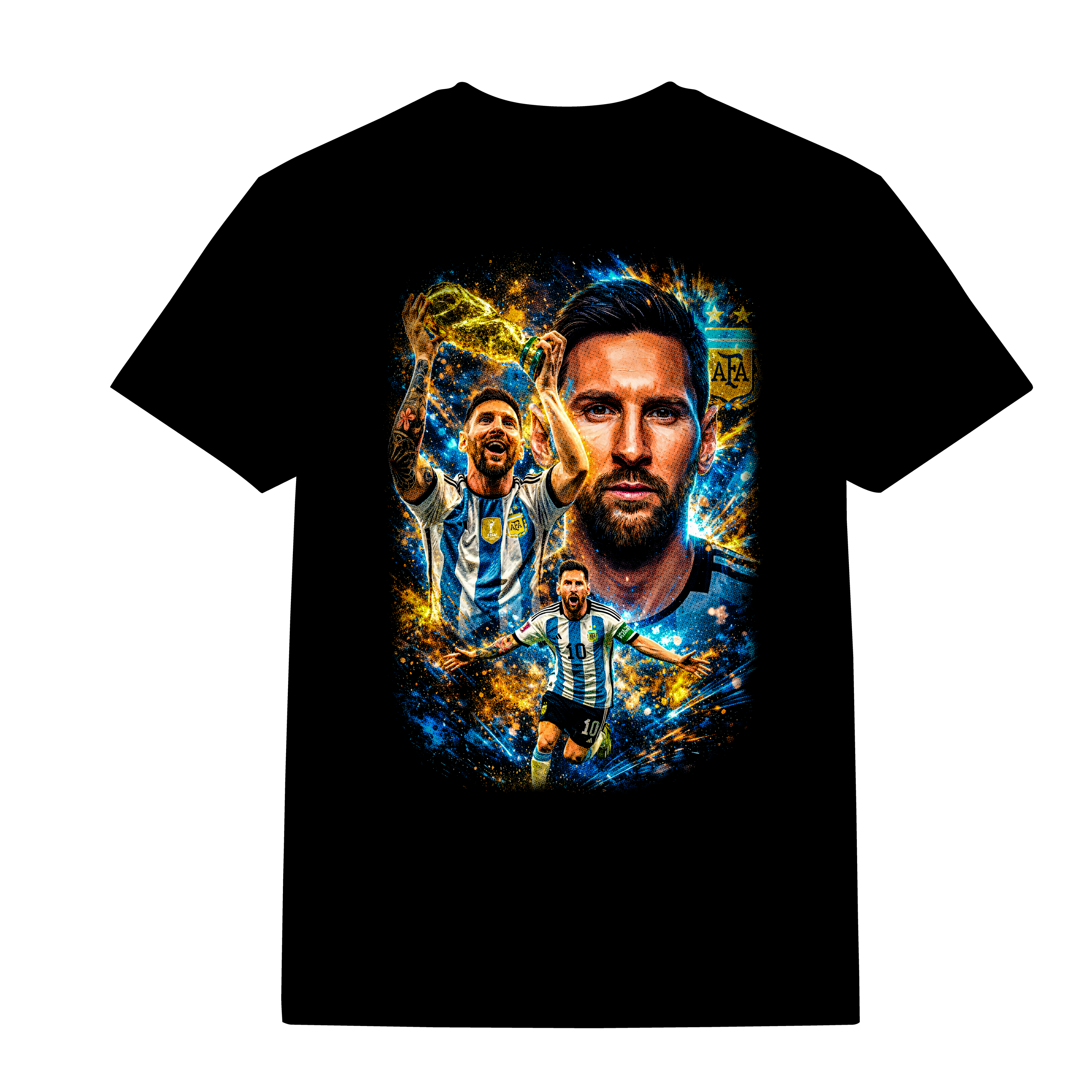 Legend-Inspired Messi Soccer Champion Graphic T-Shirt | Premium Fan Apparel | Black Graphic Tee