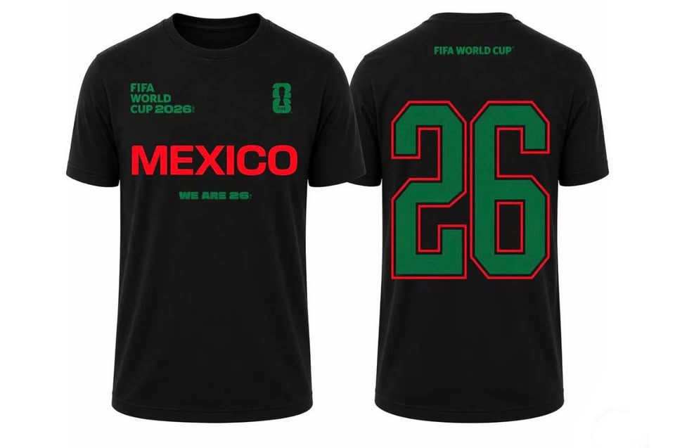 Mexico FIFA 2026 Soccer Fan Black T-Shirt – Premium Football Supporter Tee | Front & Back Graphic (Copy)