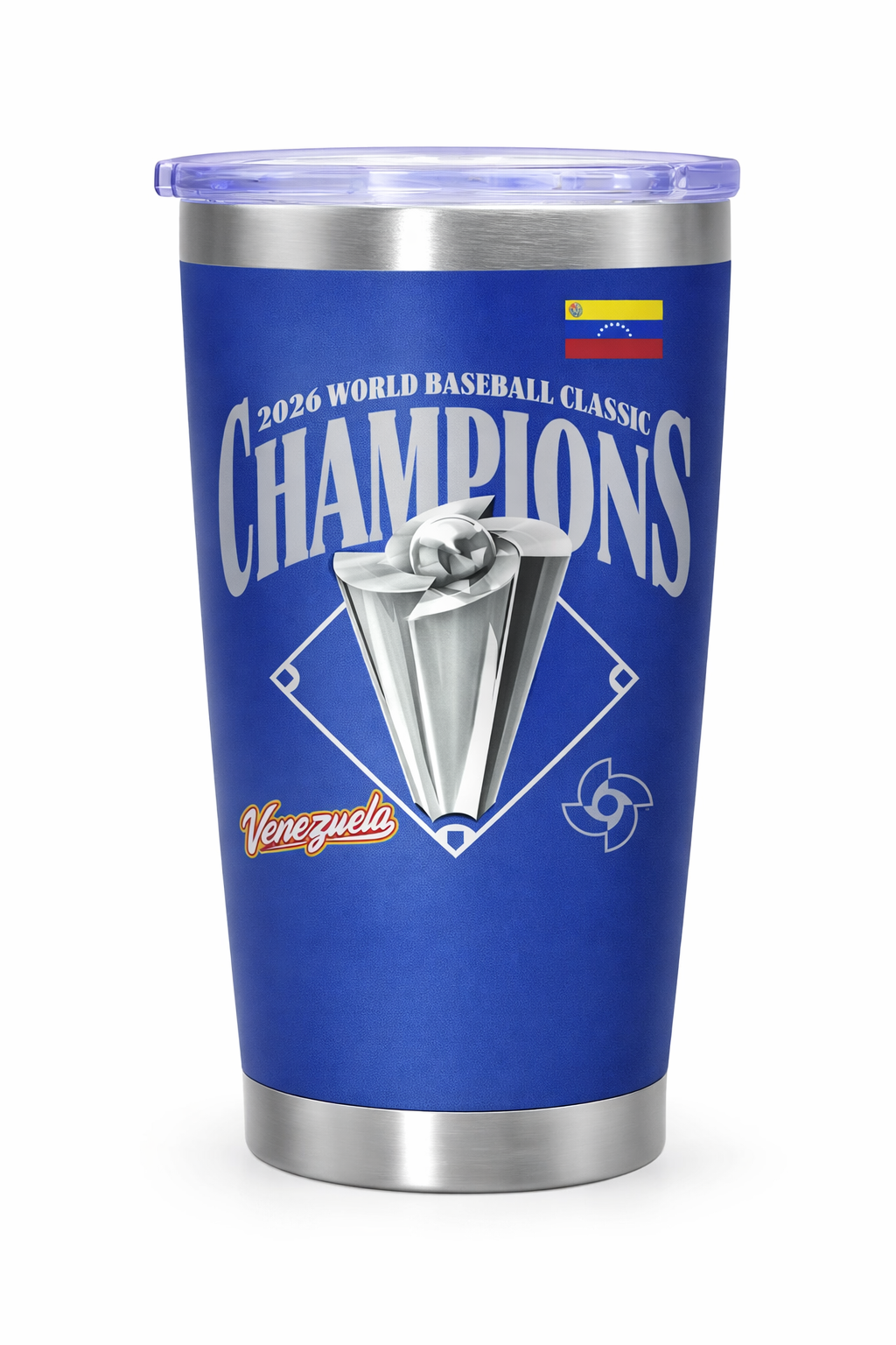 
Venezuela WBC champions 20oz tumbler with baseball design and Venezuelan flag colors